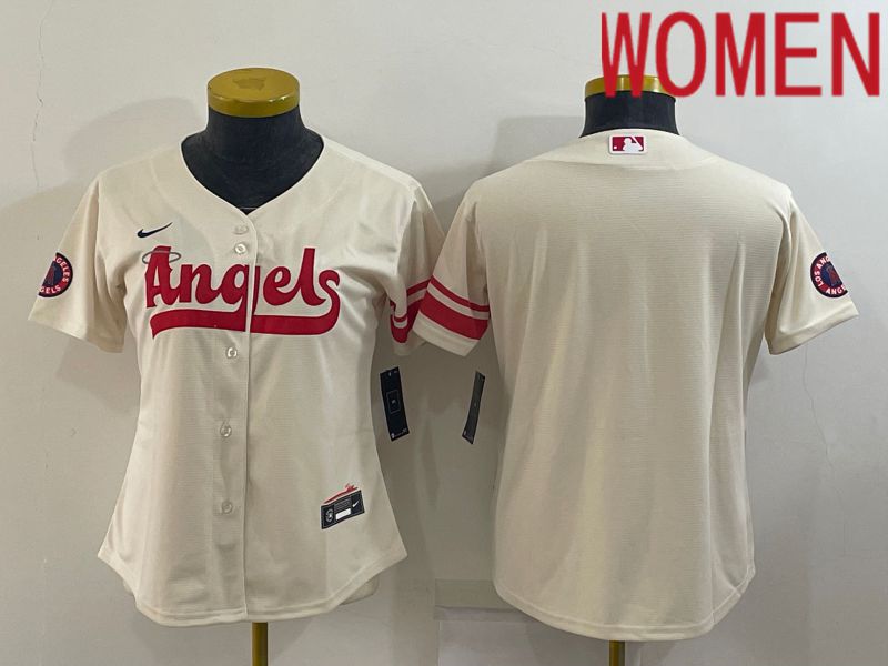 Cheap Women Los Angeles Angels Blank Cream City Edition Nike 2022 MLB Jersey